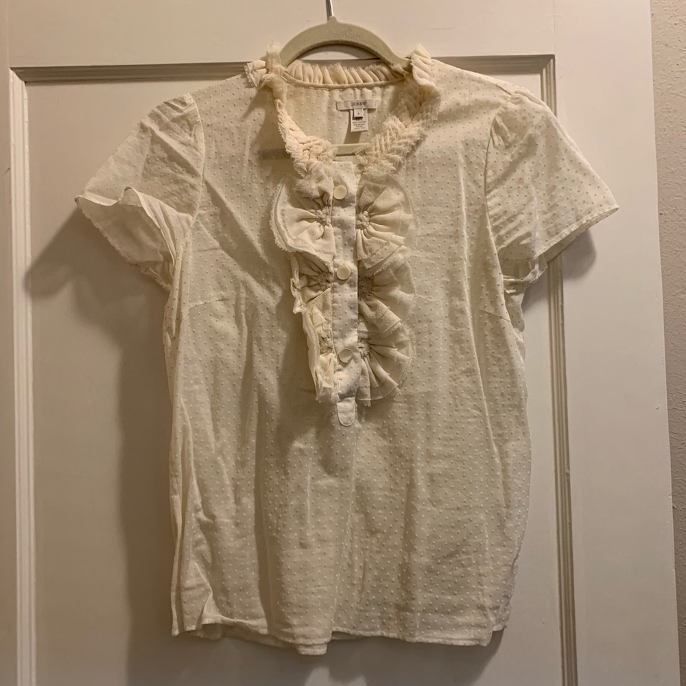 J Crew Cream Blouse, size 8